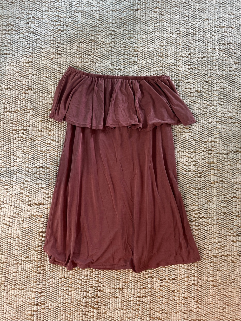 lavender field Dusty Rose Layered Off-Shoulder Dress